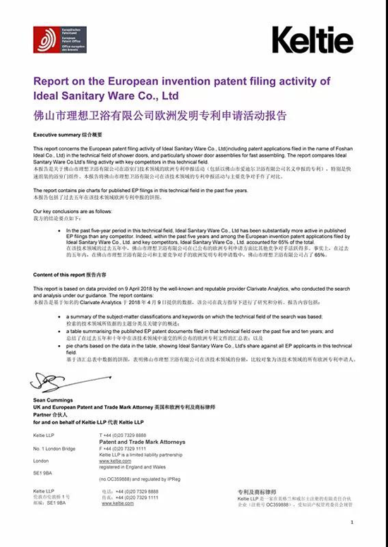 品牌榮譽|2018年歐洲發明專利公布 理想淋浴房位居榜首！