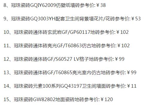 品牌產(chǎn)品|冠珠瓷磚質(zhì)量怎么樣，價格一覽表是怎樣的